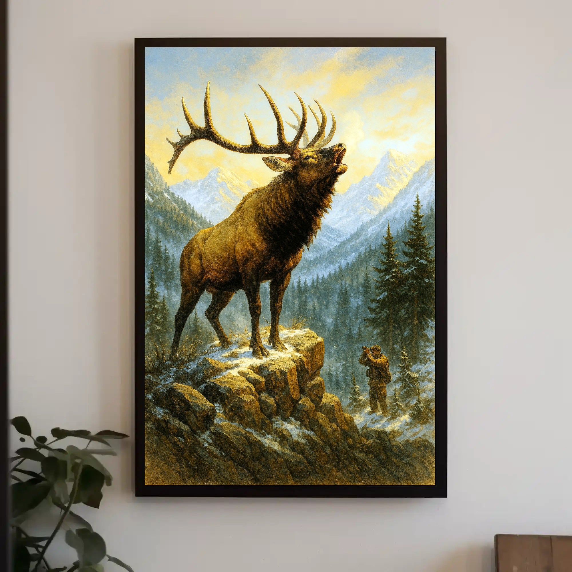 Majestic Elk in the Mountains Poster PosterGoat