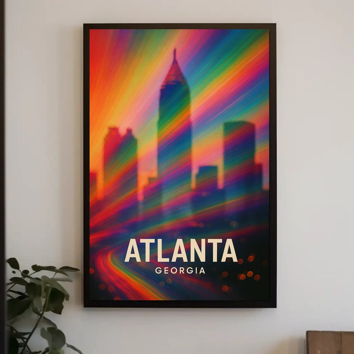 Atlanta Skyline Vibrant Pop Art Poster