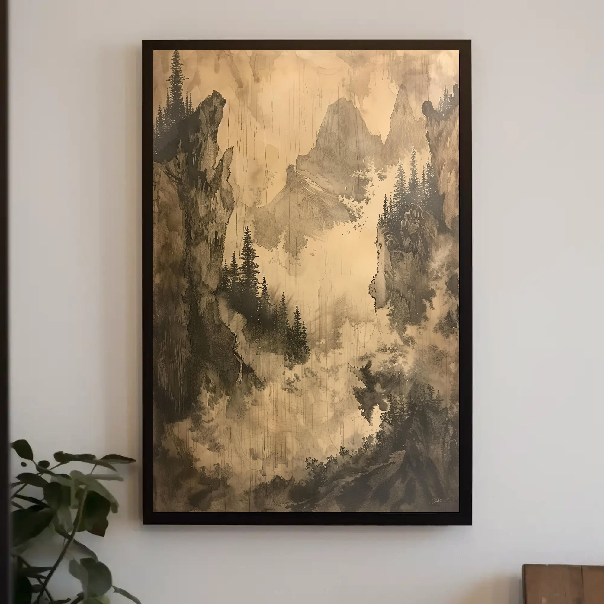 Misty Mountain Landscape Poster