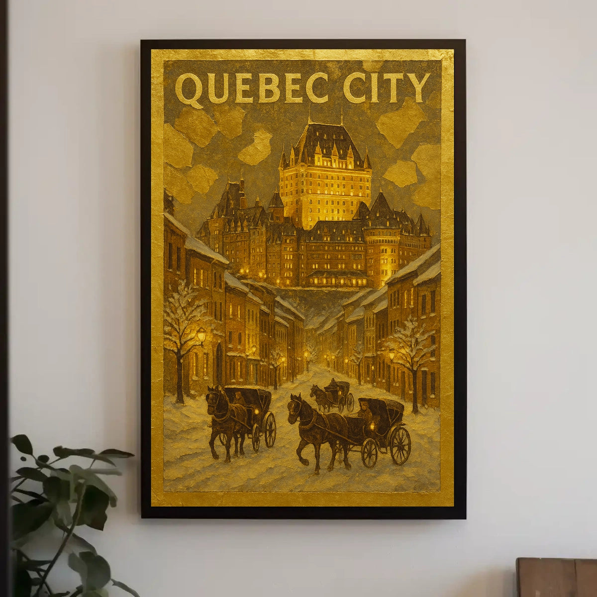 Quebec City Winter Scene Poster