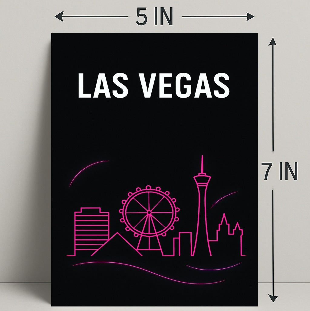 Las Vegas Neon Skyline Poster PosterGoat