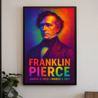 Franklin Pierce 14th President of the United States Neon Gradient Overlay Poster