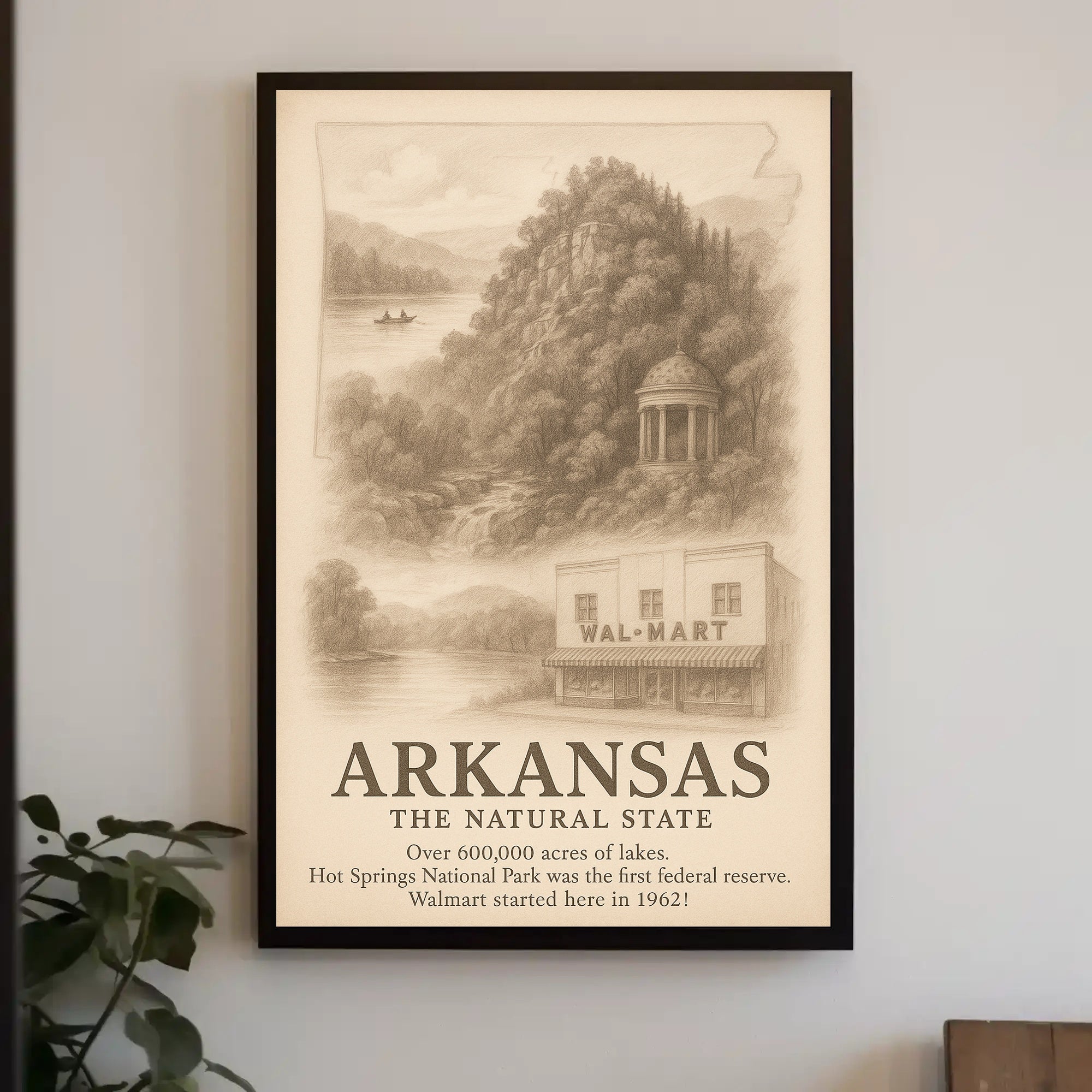 Arkansas Vintage Nostalgia Art Print - Cultural or Heritage Poster