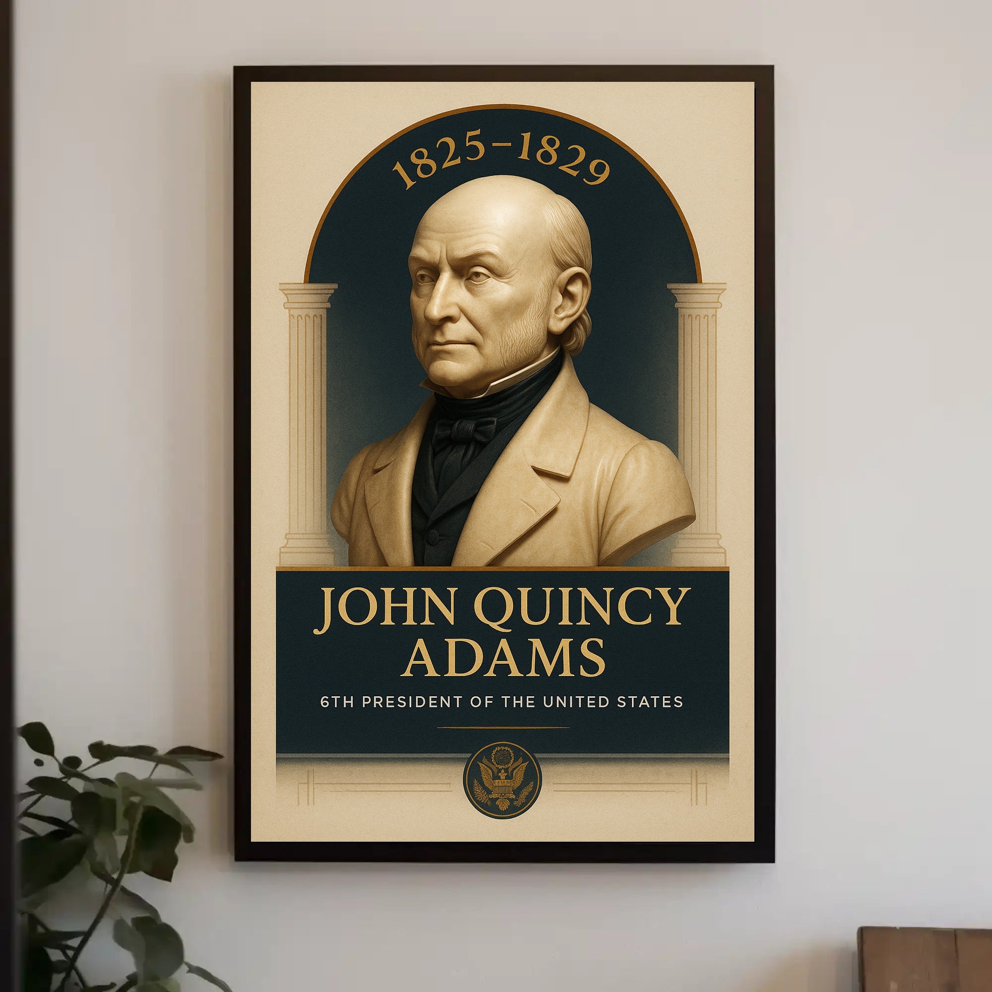 John Quincy Adams Vintage Presidential Historical Poster PosterGoat