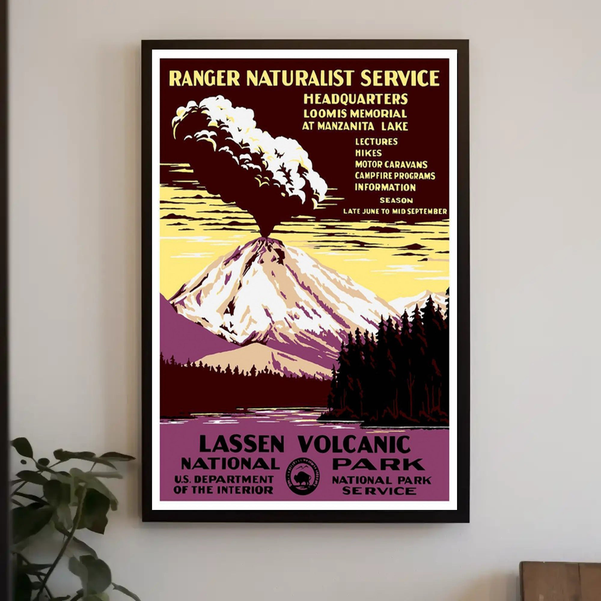 Lassen Volcanic National Park Scenic Travel Poster Print
