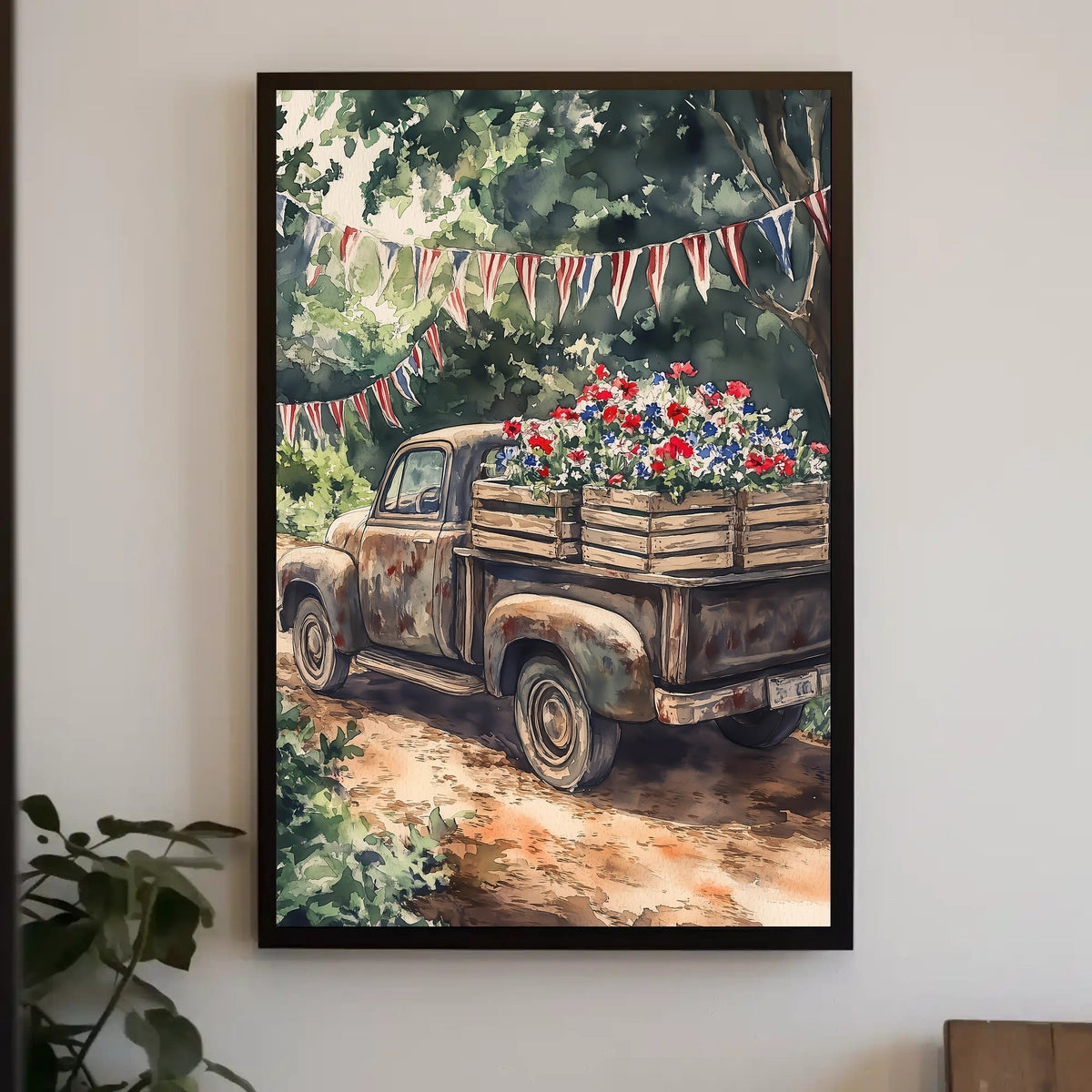 Vintage Weathered Pickup Truck Wall Art Decor Poster