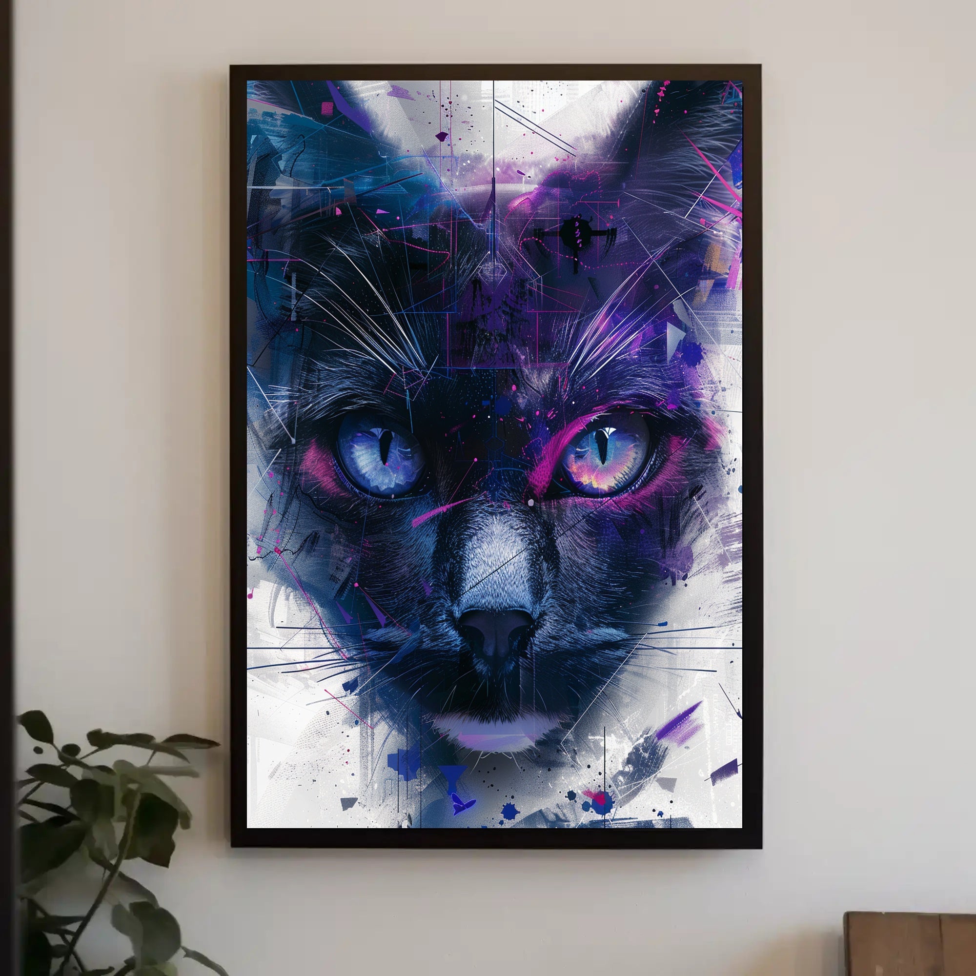 Cosmic Feline Art Print Poster for Home Decor and Wall Art PosterGoat