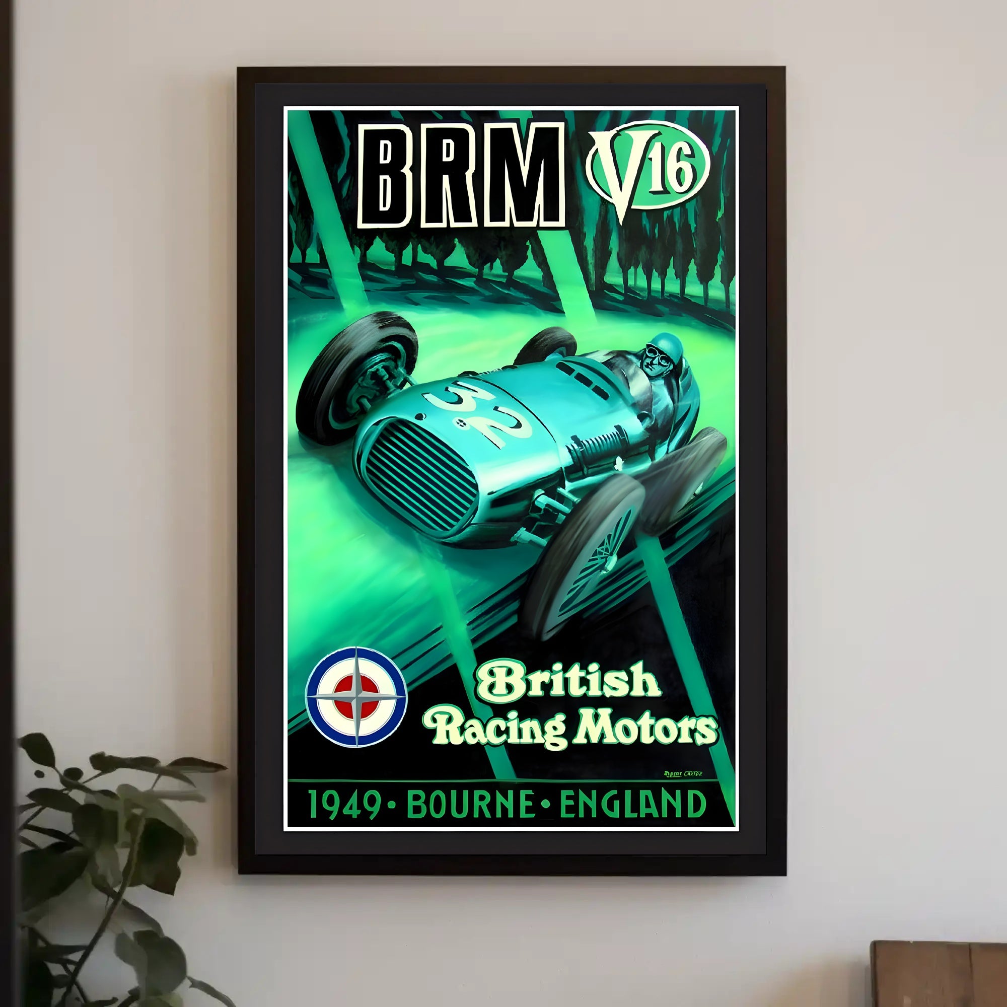 BRM V16 Racing Poster