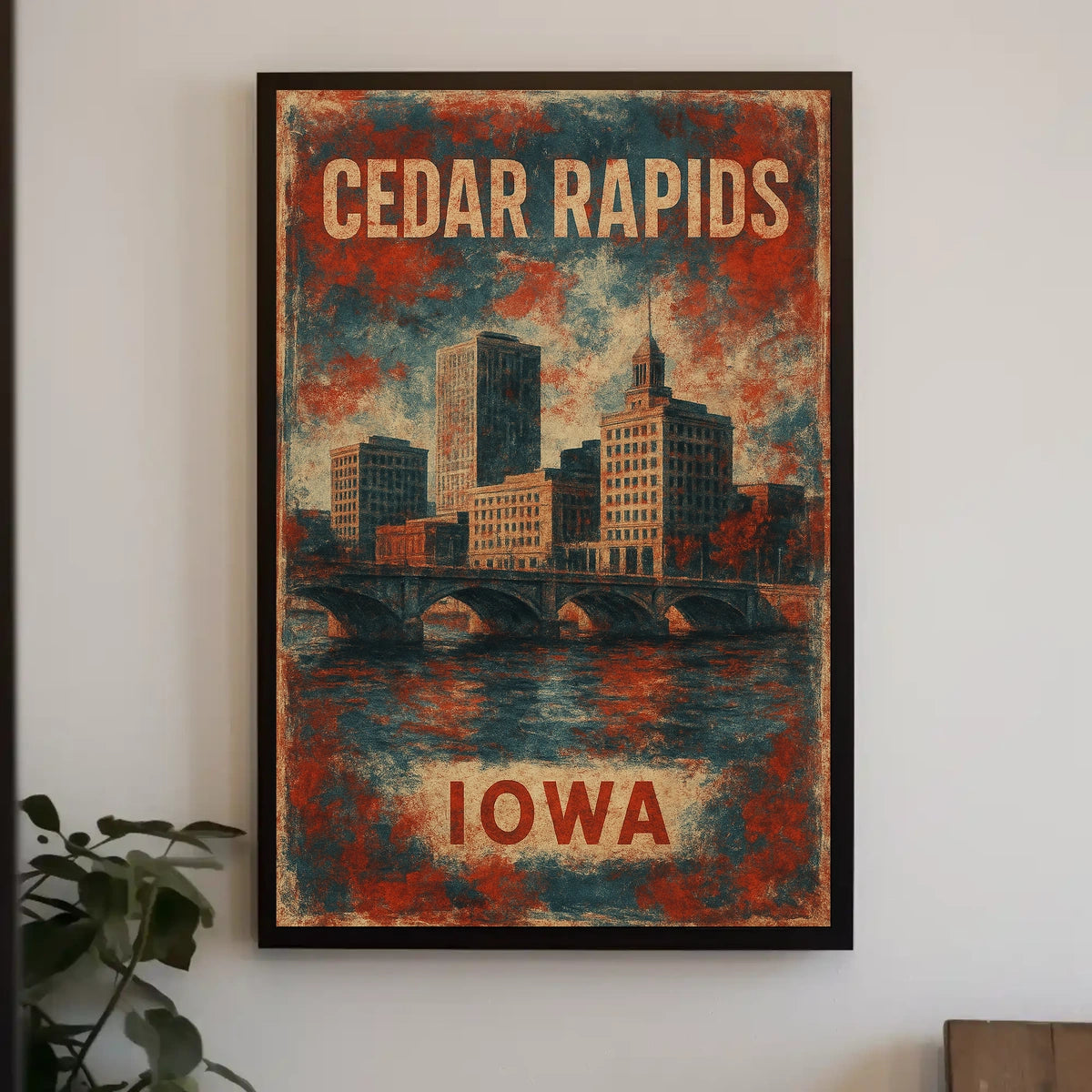 Cedar Rapids Iowa River City Minimalist Poster