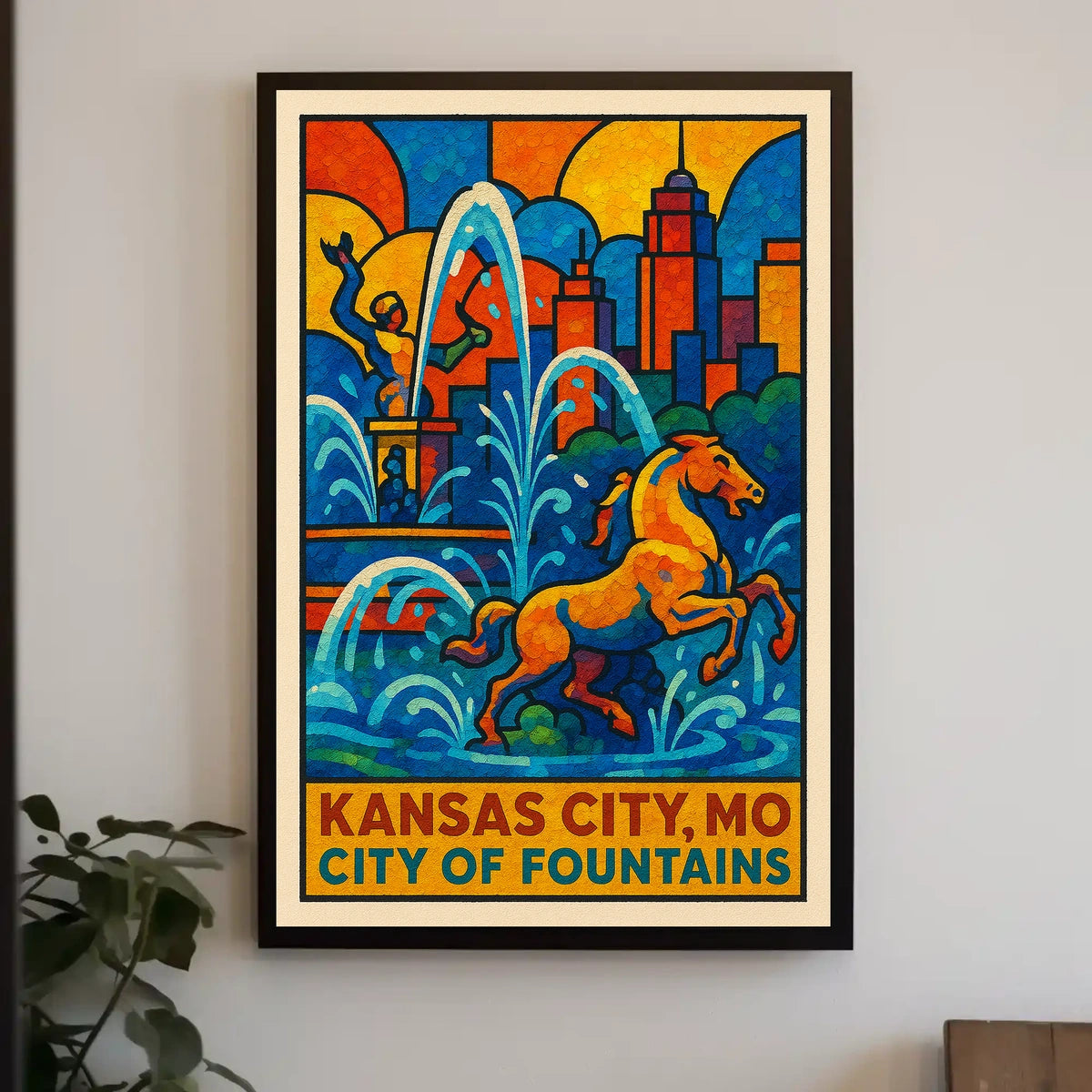 Kansas City City of Fountains Poster