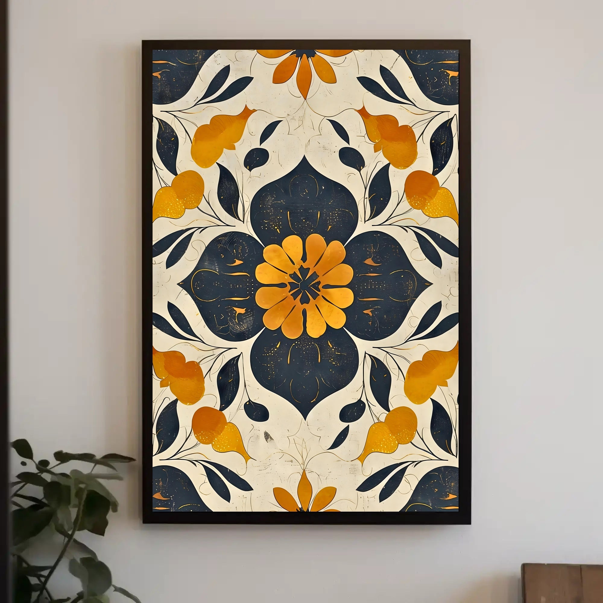 Elegant Abstract Floral Design: Artistic Poster