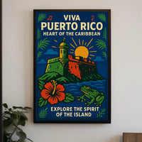 Viva Puerto Rico Heart of the Caribbean Poster PosterGoat