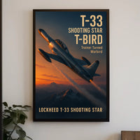 Lockheed T-33 Jet Trainer Aviation Art - Poster
