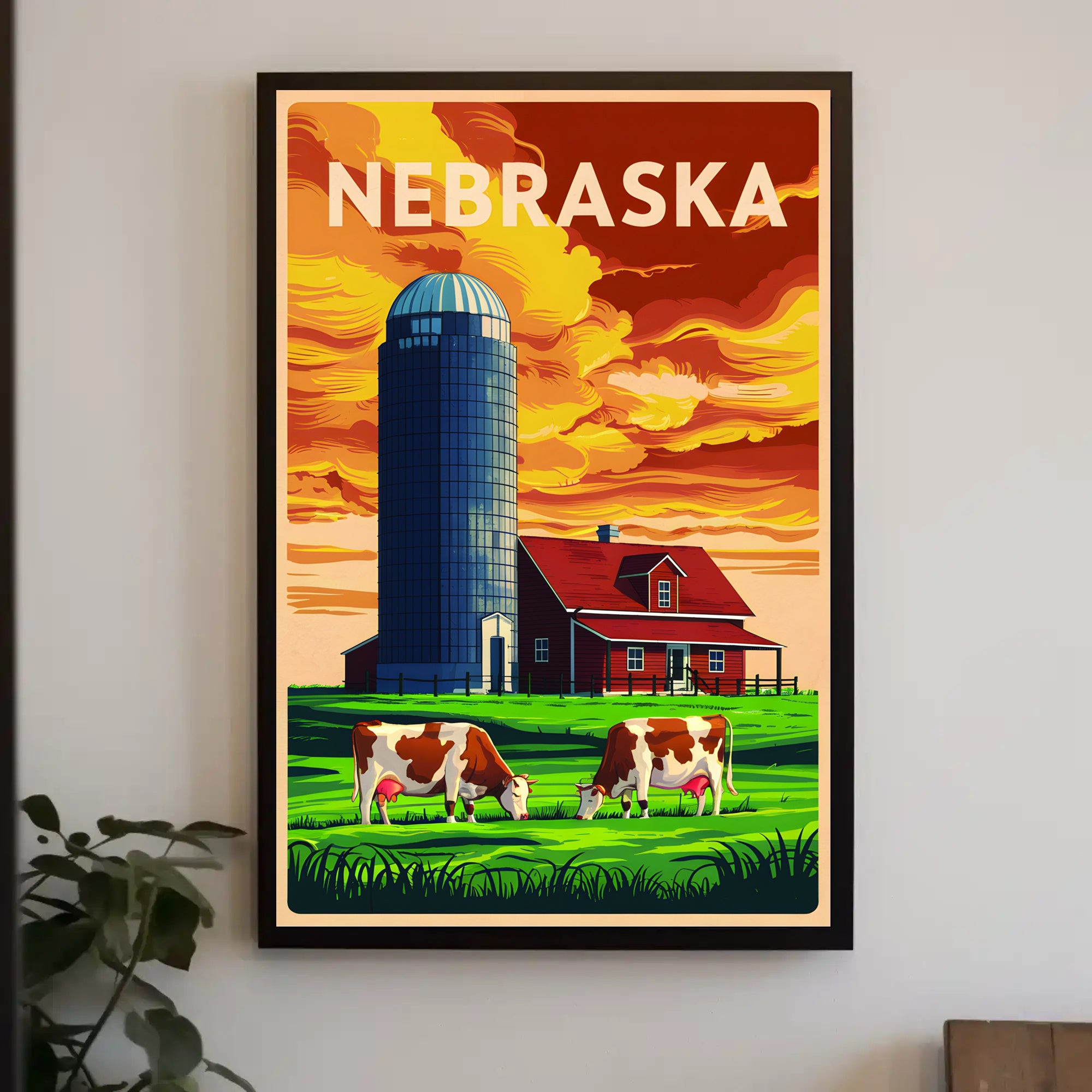 Nebraska Farm Scene Poster