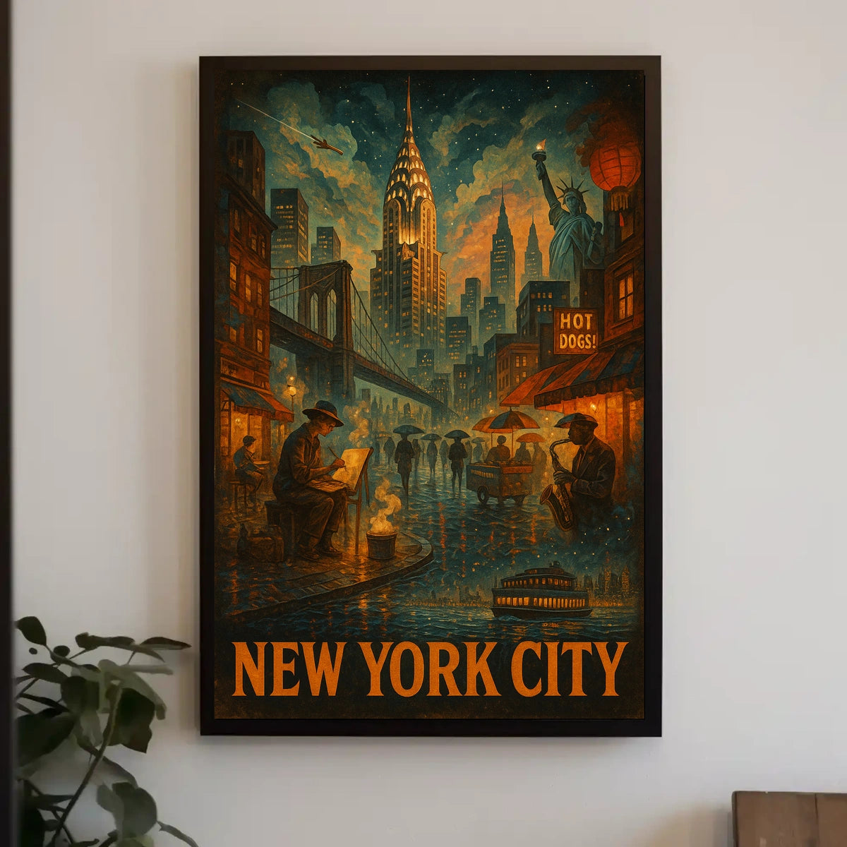 New York City A Nighttime Urban Symphony Poster