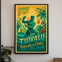 Fly Tuvalu Vintage Travel Poster PosterGoat