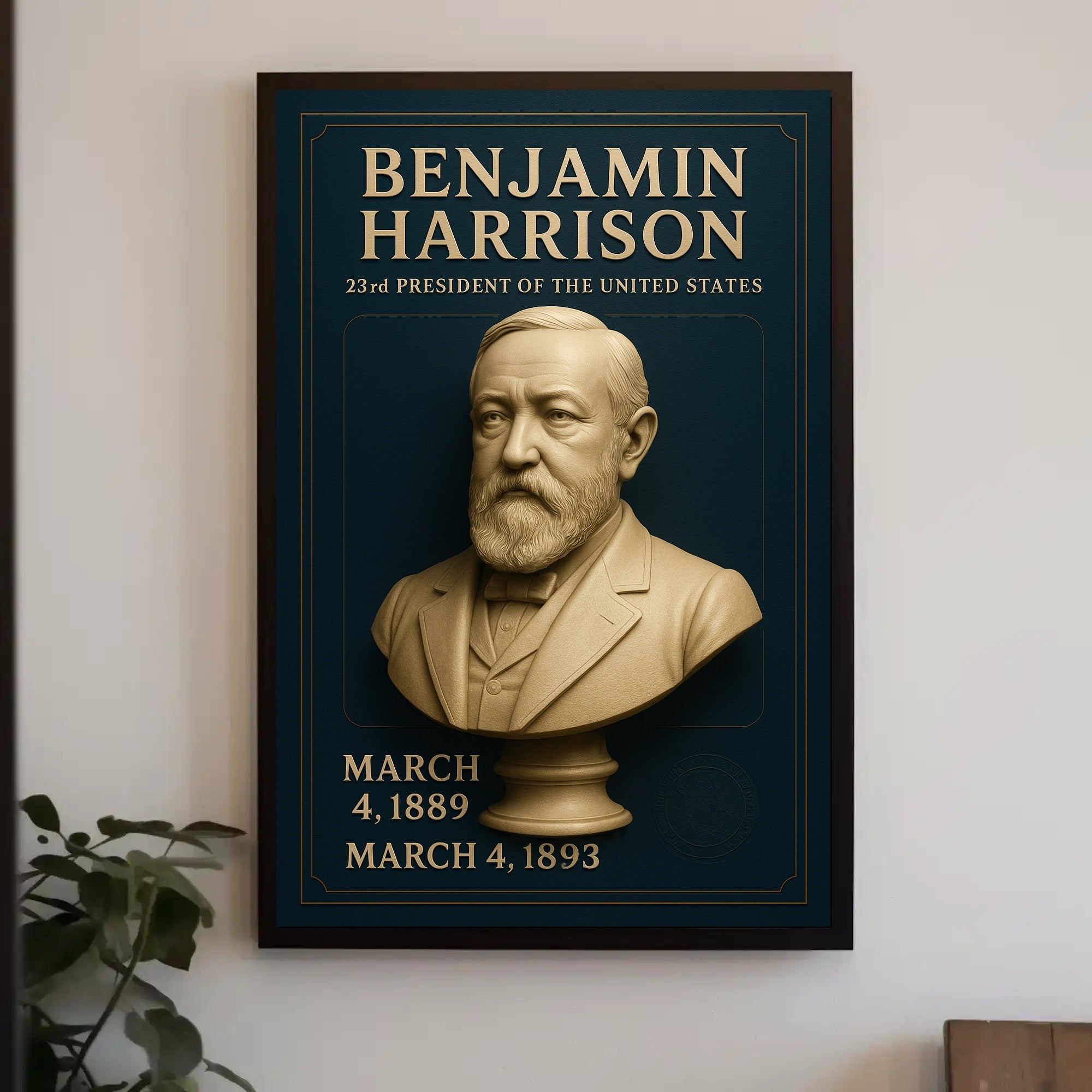 Benjamin Harrison Bust Historical or Presidential Poster PosterGoat