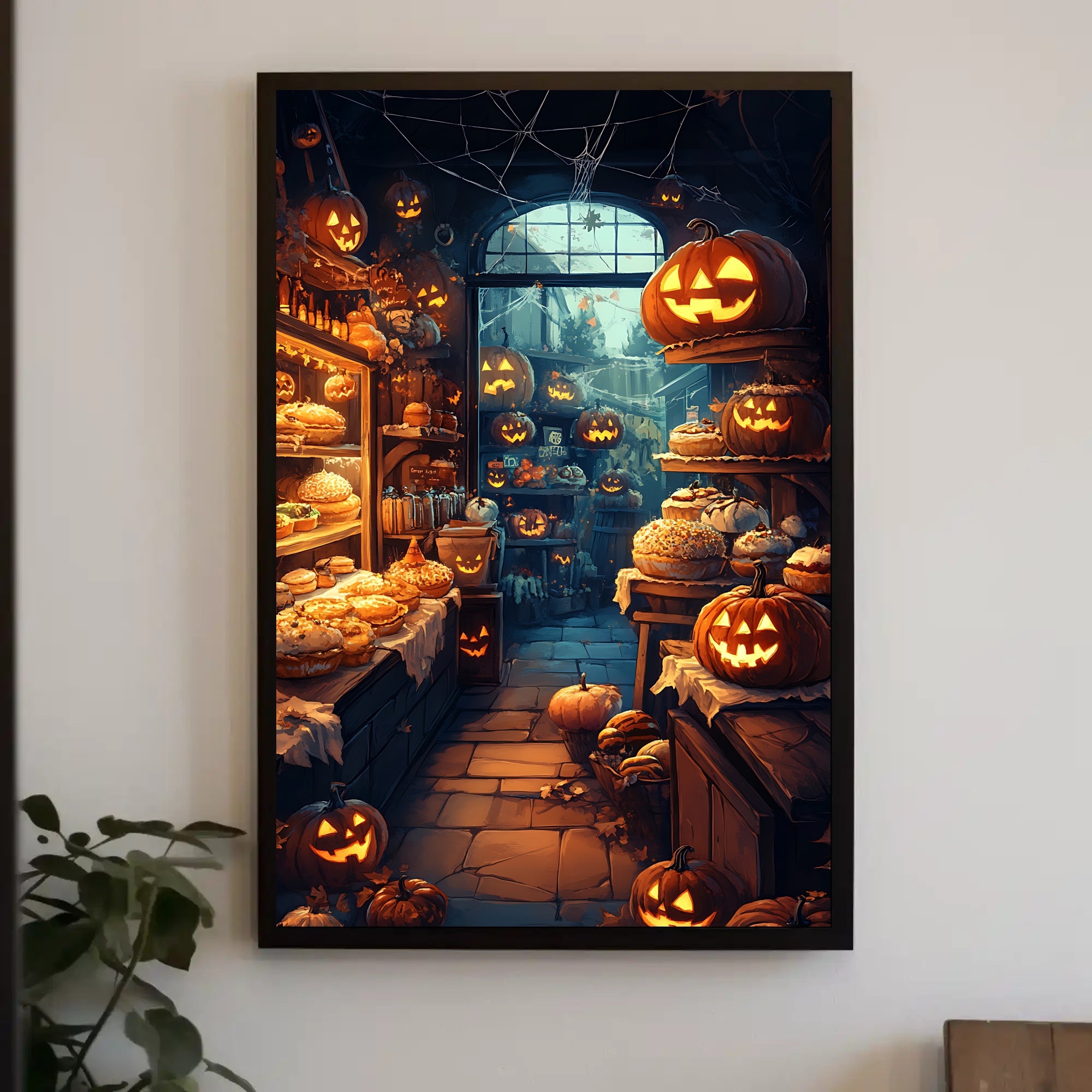 Halloween Bakery Scene: Enchanted Fantasy or Mythology Poster
