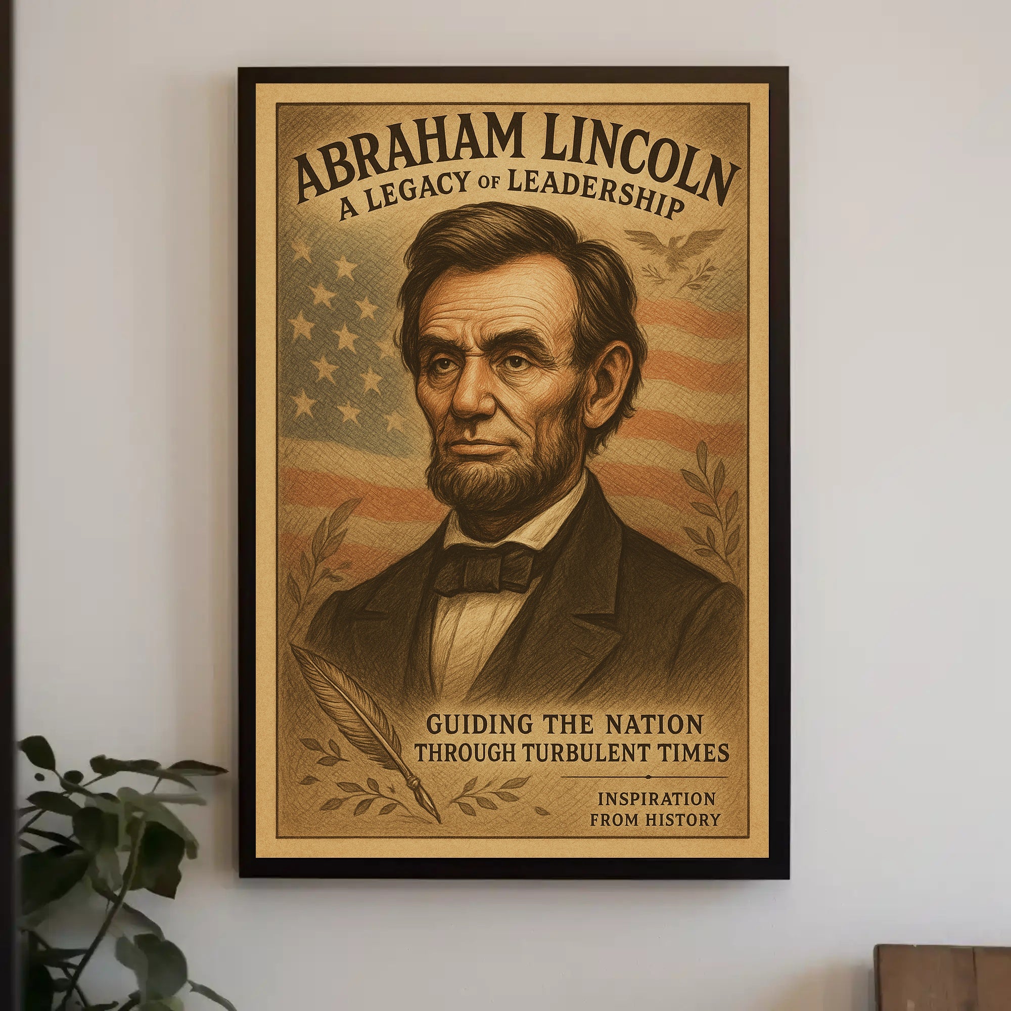 Abraham Lincoln Vintage Art Historical or Presidential Poster