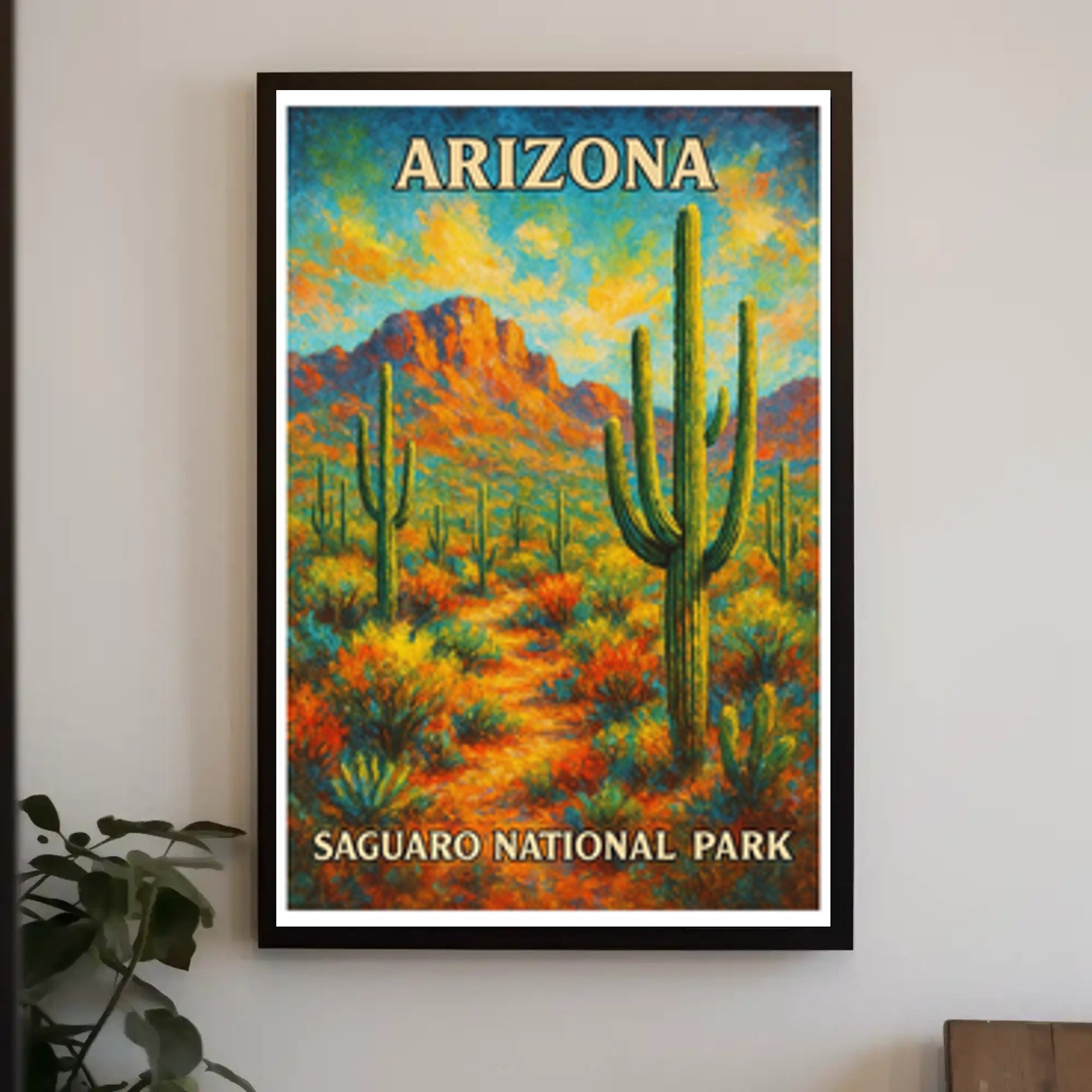 Arizona Saguaro National Park Travel Poster Print