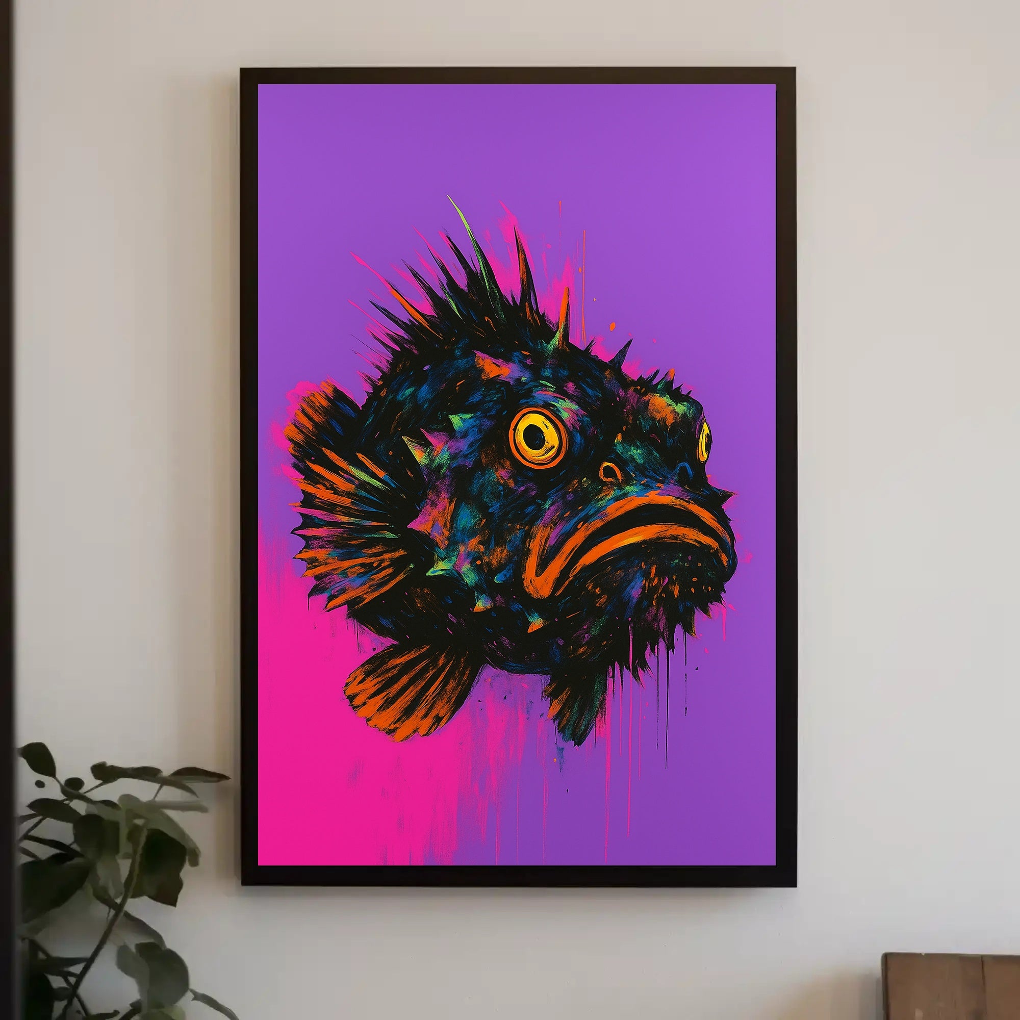 Neon Fish Expression Poster