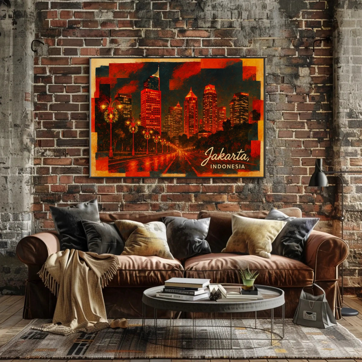 Jakarta, Indonesia Cityscape at Night Poster