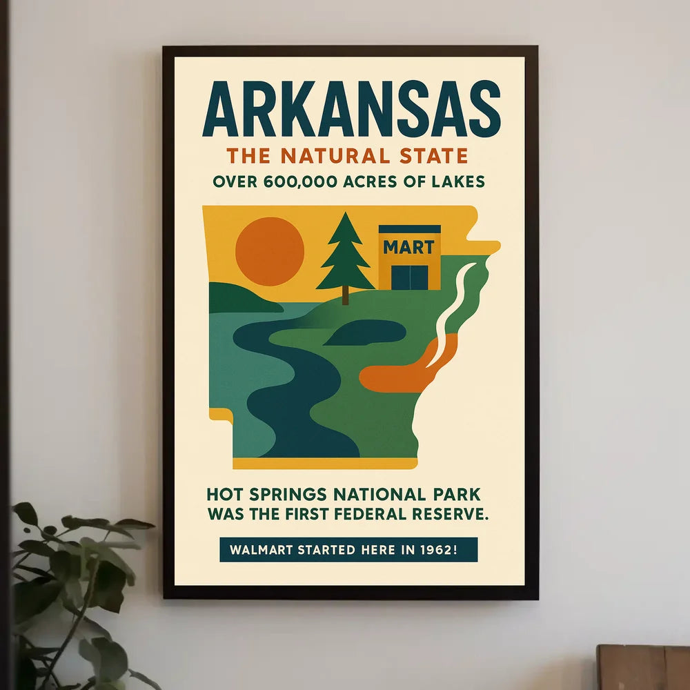 Discover Arkansas: Natural Beauty and History Poster