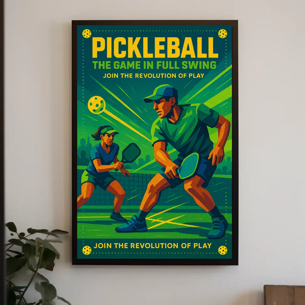 Pickleball The Game in Full Swing Poster