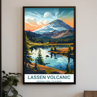 Lassen Volcanic National Park Vintage Travel Poster