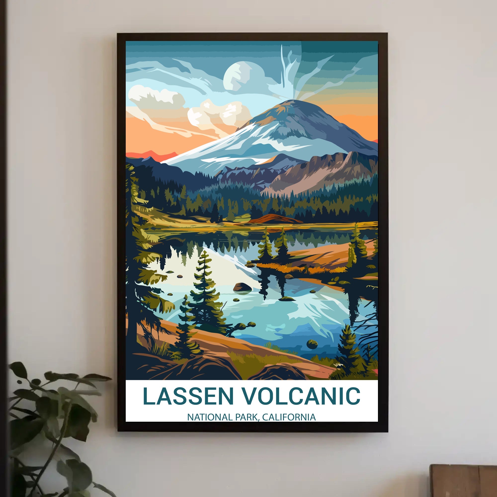 Lassen Volcanic National Park Vintage Travel Poster