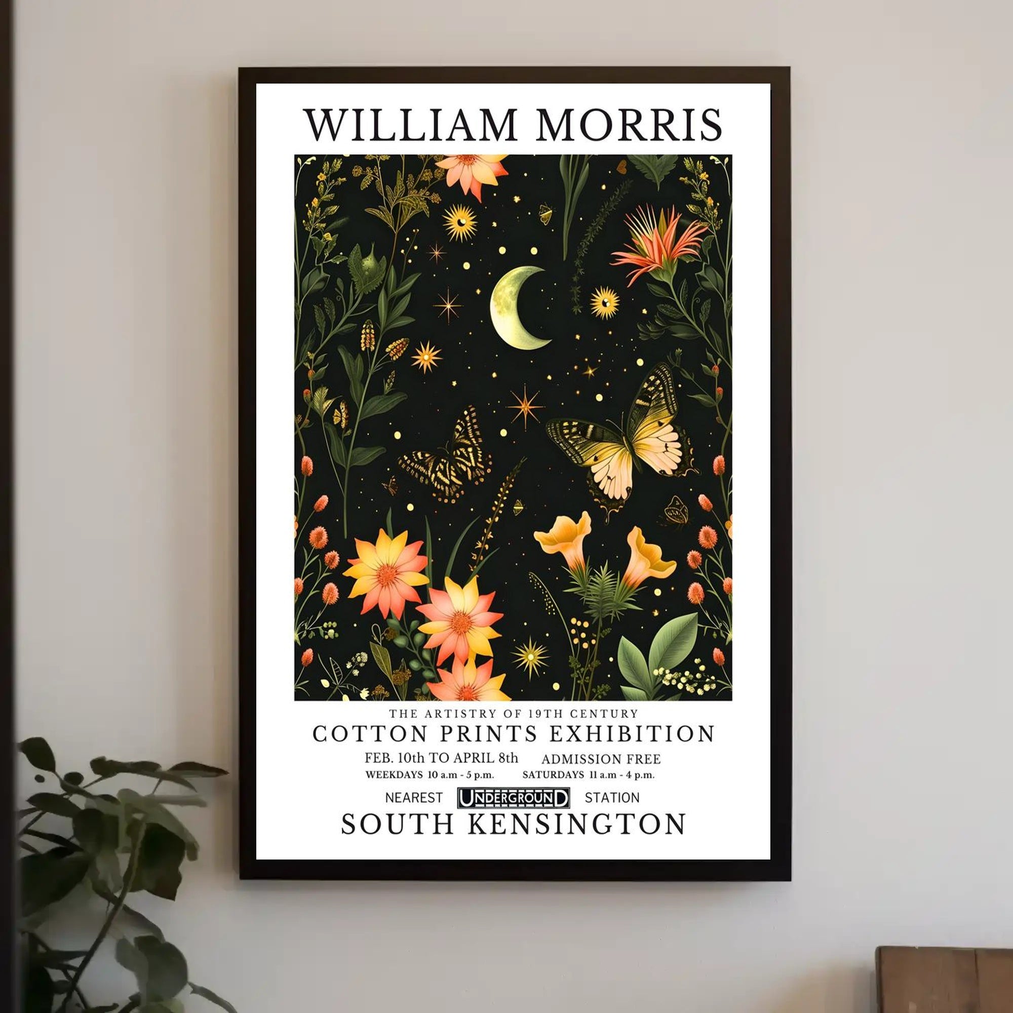 William Morris Exhibition Vintage Cultural William Morris Art Poster