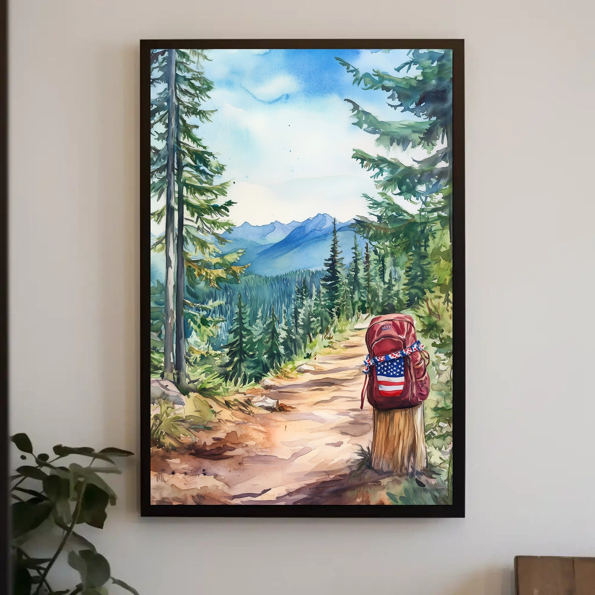 Forest Hiking Trail Mountain Landscape Scenic Nature Poster