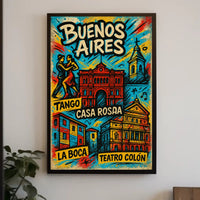 Buenos Aires Highlights Vintage Poster Print PosterGoat