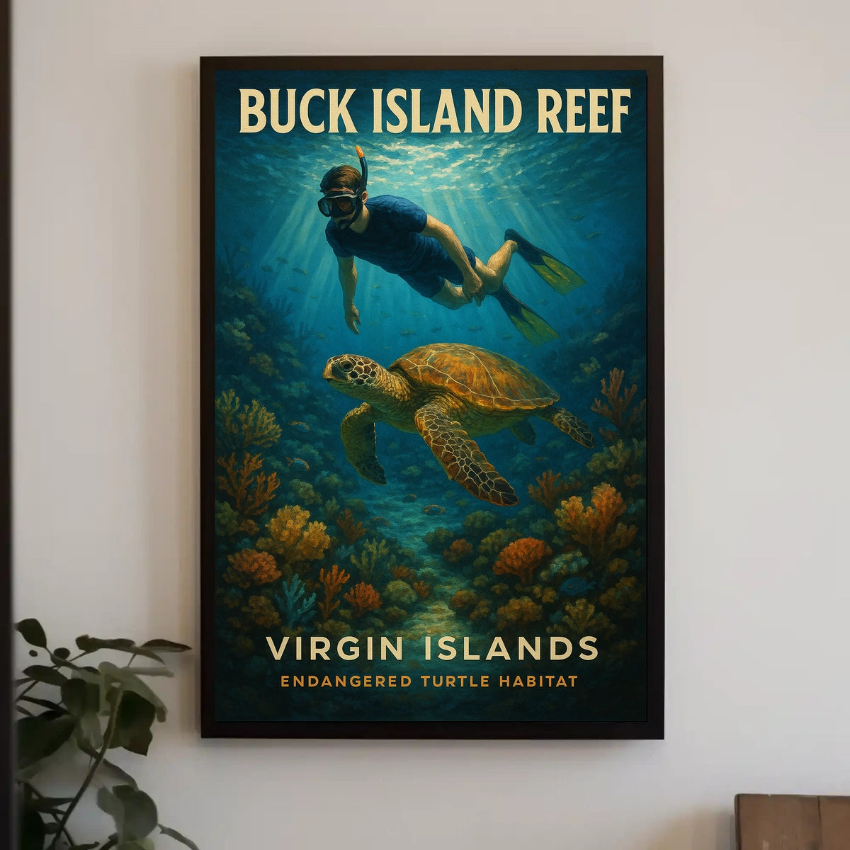 Buck Island Reef Endangered Turtle Poster