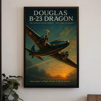 Vintage Douglas B-23 Dragon Aircraft Poster