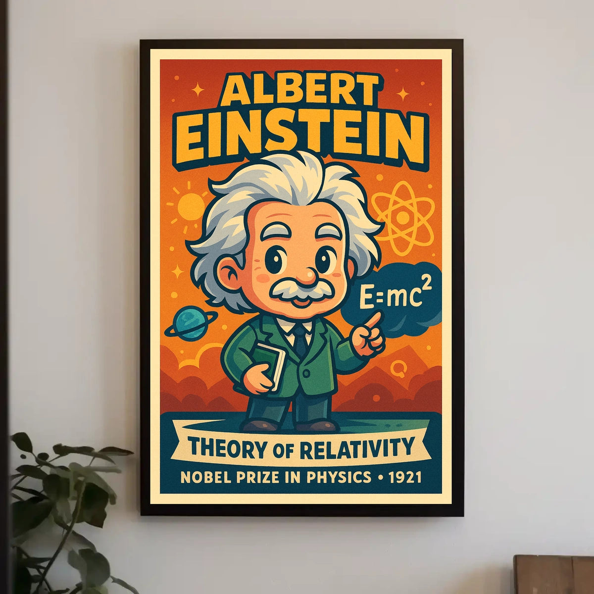 Iconic Einstein Relativity Scenic Science Inspired Wall Art Home Decor Wanderlust Gift Poster