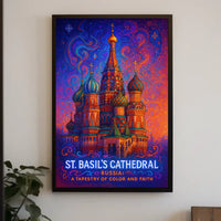St. Basils Cathedral A Tapestry of Color and Faith Poster