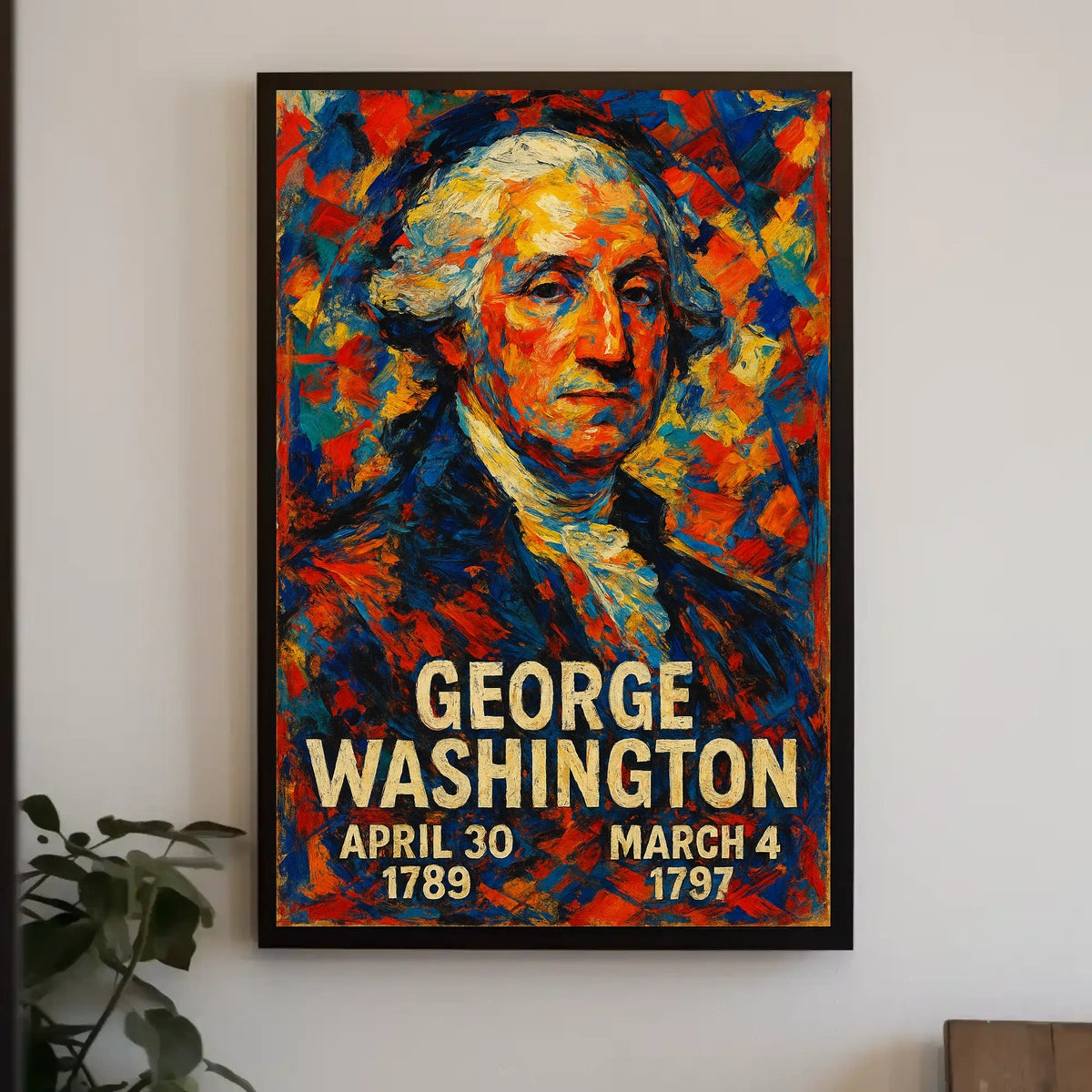 George Washington 1st President of the United States Glitch Hop Art Poster
