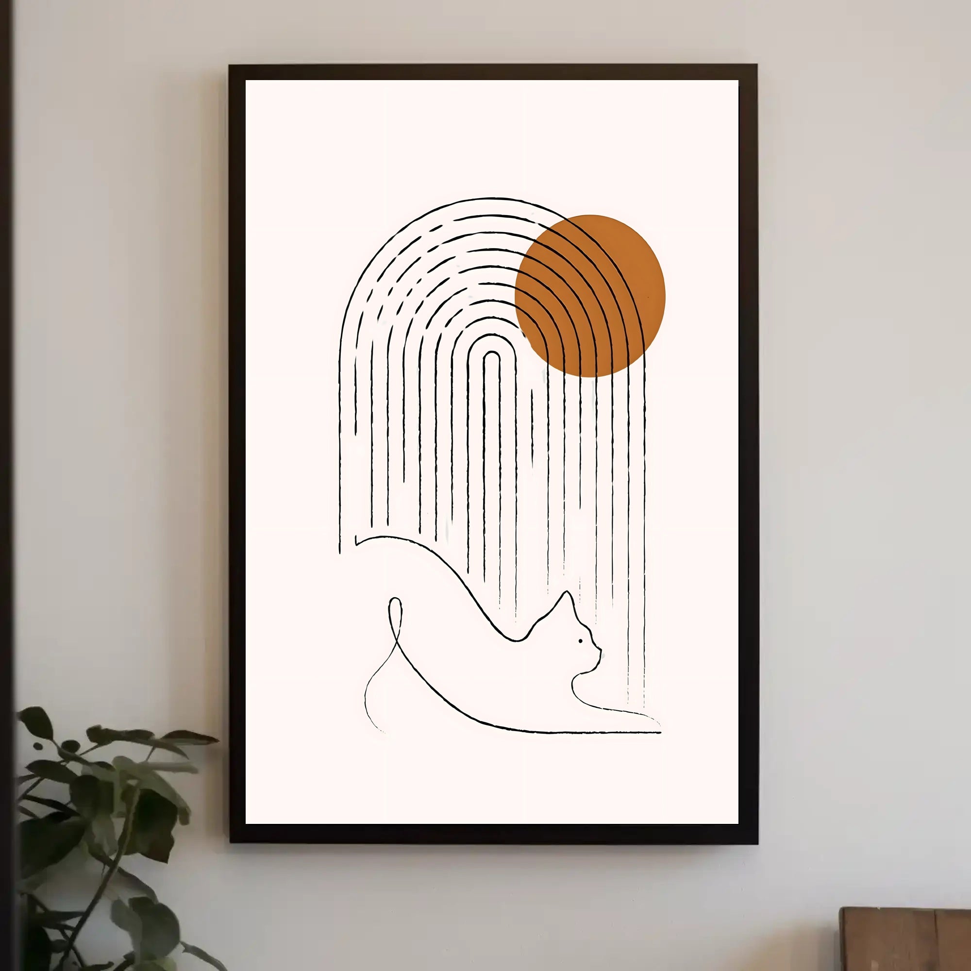 Minimalist Cat and Arch Design Poster