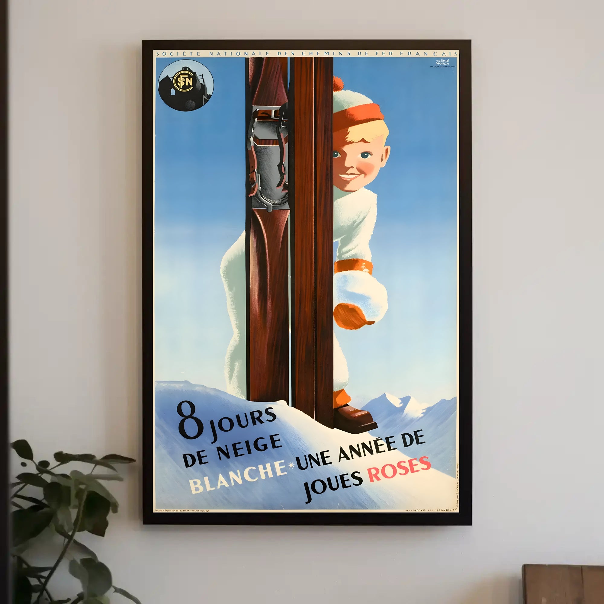Vintage French Winter Travel Adventure Poster PosterGoat