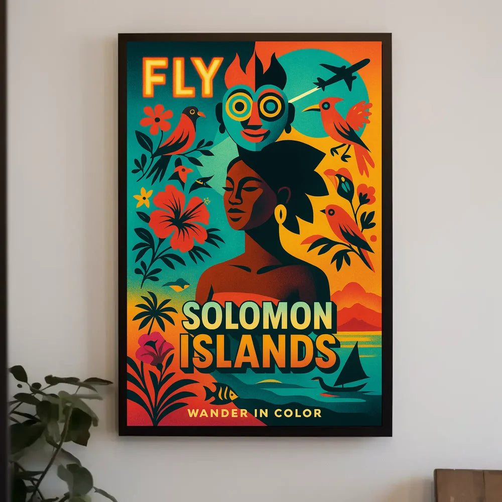 Vibrant Solomon Islands Adventure Travel Poster PosterGoat