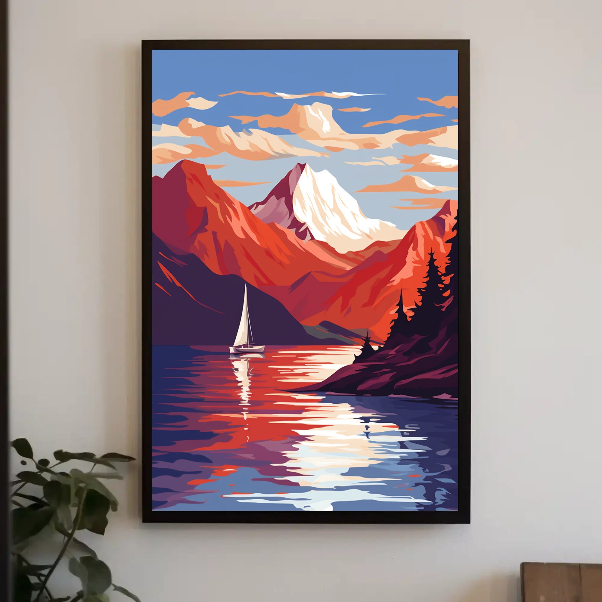 Tranquil Mountain Lake Poster PosterGoat