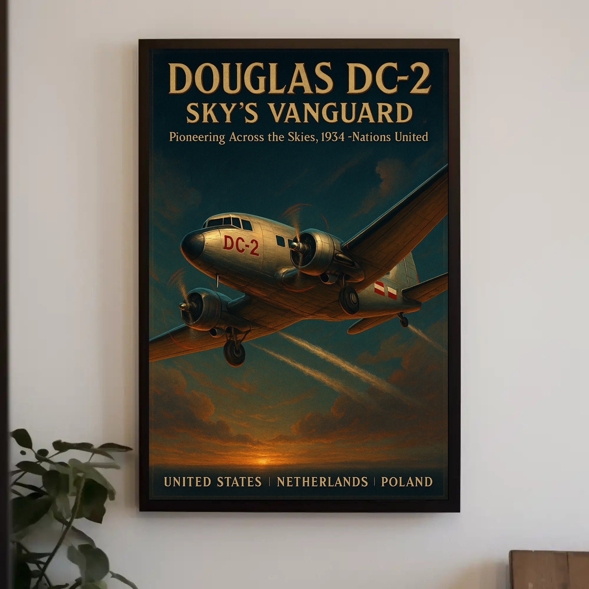 Douglas DC2 Vintage Aviation Poster Print