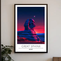 Great Sphinx Poster Under Surreal Night Sky - Fantasy Poster