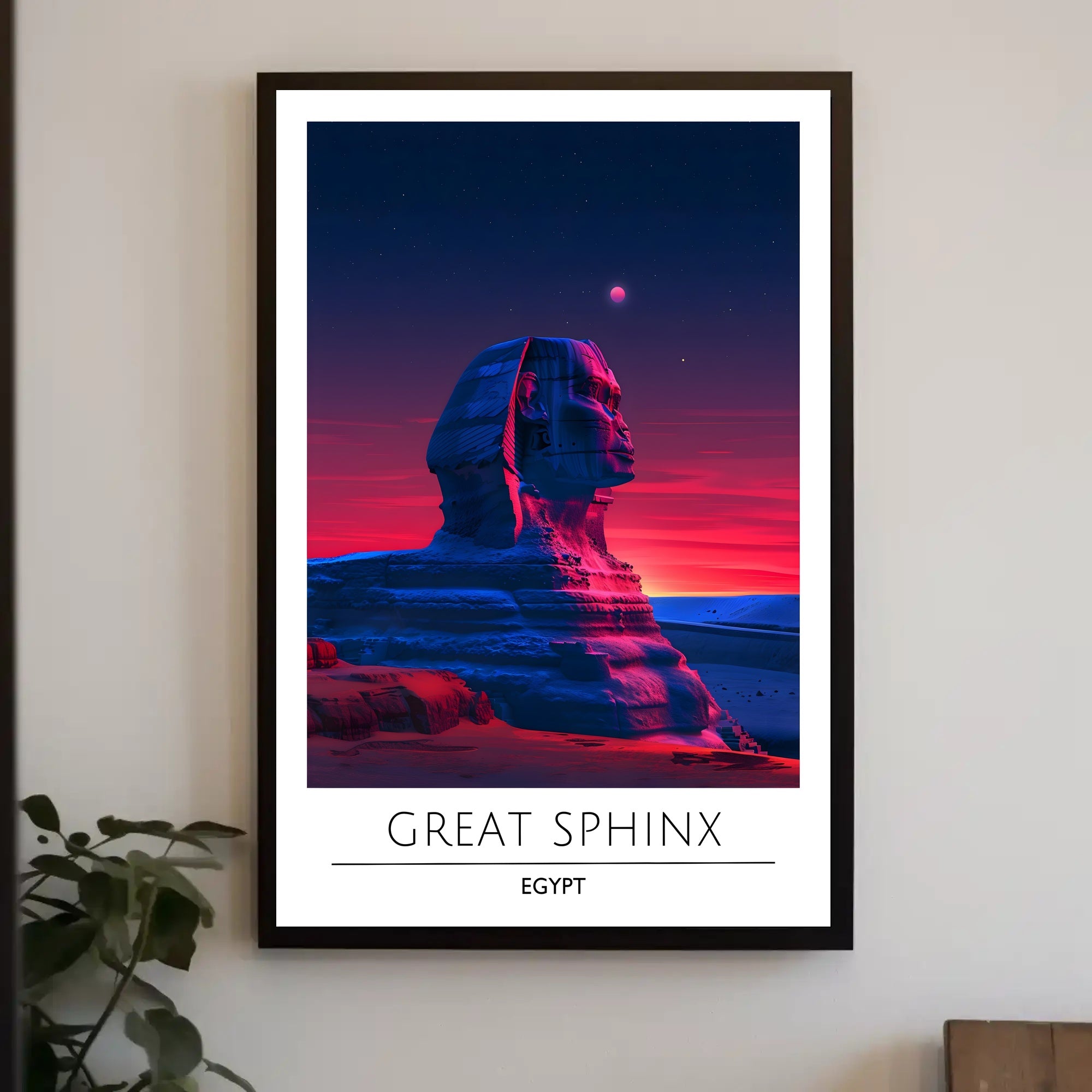 Great Sphinx Poster Under Surreal Night Sky - Fantasy Poster