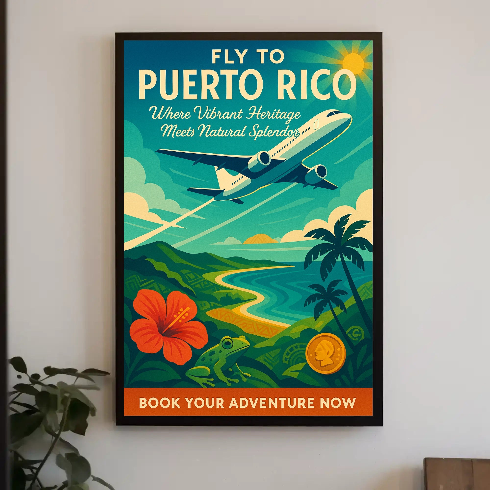 Fly to Puerto Rico Poster PosterGoat