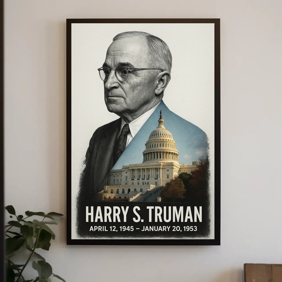 Harry S. Truman 33rd President of the United States Reflections Poster