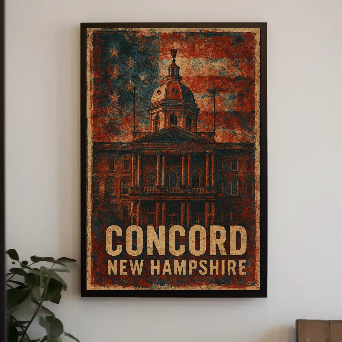Concord State House Patriotic Heritage Lithograph Poster