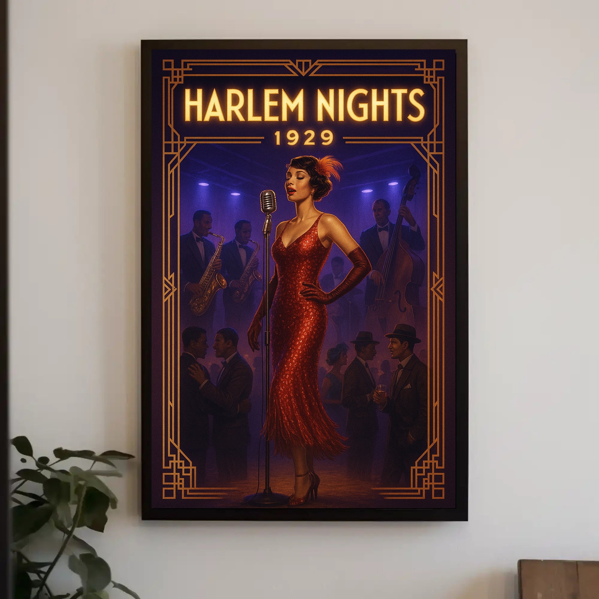 Harlem Nights Jazz Club Scene Music or Concert Poster