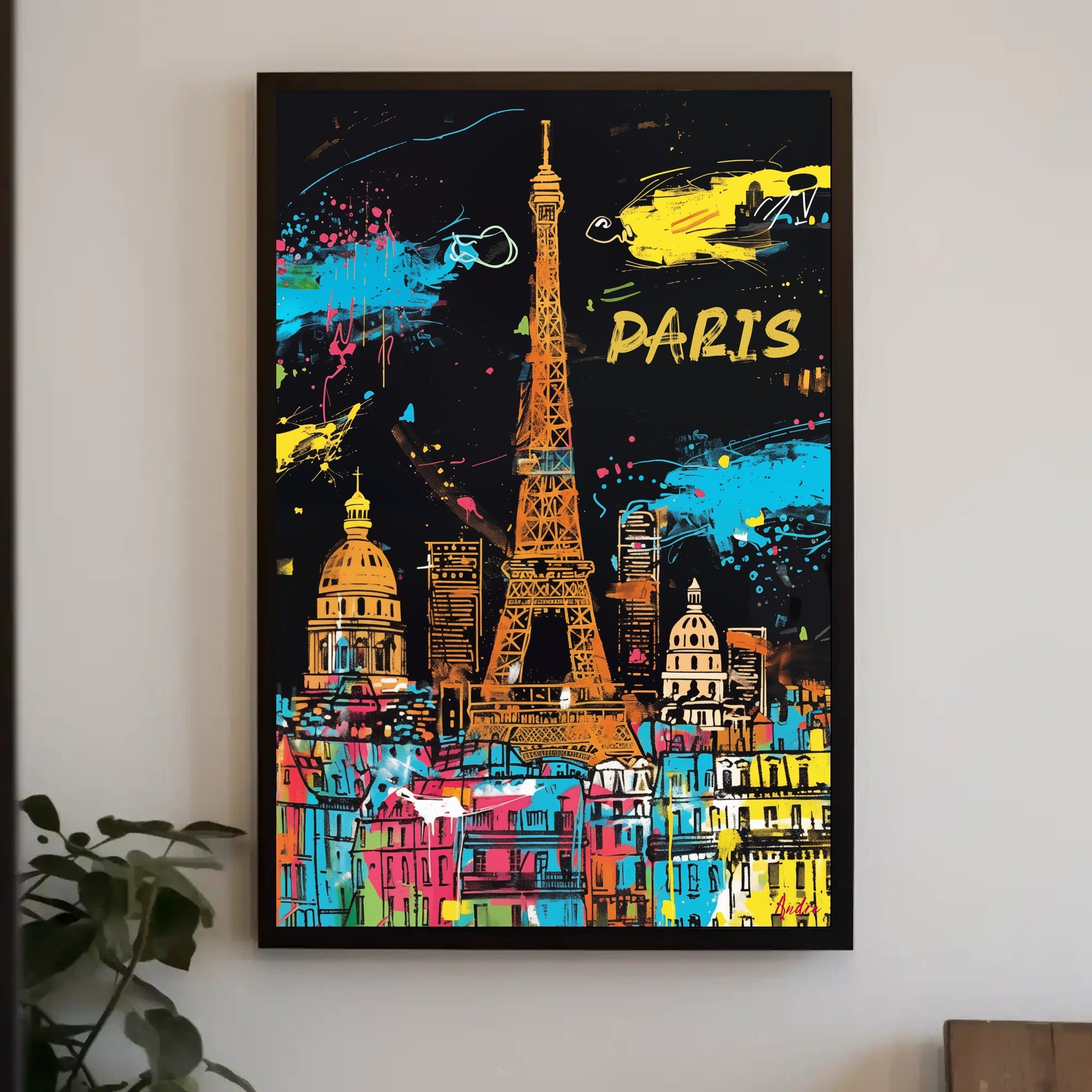 Vibrant Paris Skyline Poster